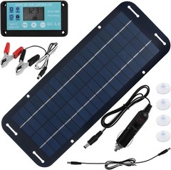30W Solar Panel 12V Trickle Charger Battery Charger Kit Maintainer Boat Car RV..
