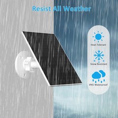 VUEBEE 2W Solar Panel for Security Cameras, USB-C/Micro USB, 2 Pack White