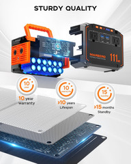 150W Peak Solar Generator with 30W Solar Panel 111Wh Camping Portable Power Stat