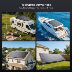 Solar Panel 200W 2-Pack Monocrystalline Bifacial Off-Grid RV Marine Home Alum…
