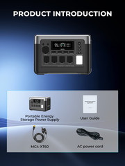 OUKITEL Power Station 1024Wh, 1800W Solar Generator, LiFePO4 Battery Backup
