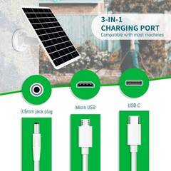 8W Solar Panel Compatible with Rechargeable Battery Powered Cam, for Security…