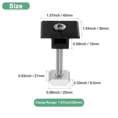 12pcs Solar Panel Mount Mid Clamps t Clips 50mm Aluminum for RVs Black