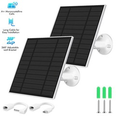1/2/3 Pack Solar Panel for Security Camera 5W 5V Solar Charger Micro USB & USB-C