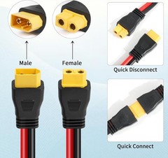 10AWG XT60 Extension Cable 20FT, XT60 Cable with Male to Female Connector for…