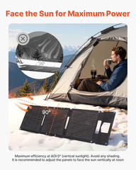 30W Foldable Solar Panel Charger, 16BB N-Type Monocrystalline Solar Panel 24% Ef