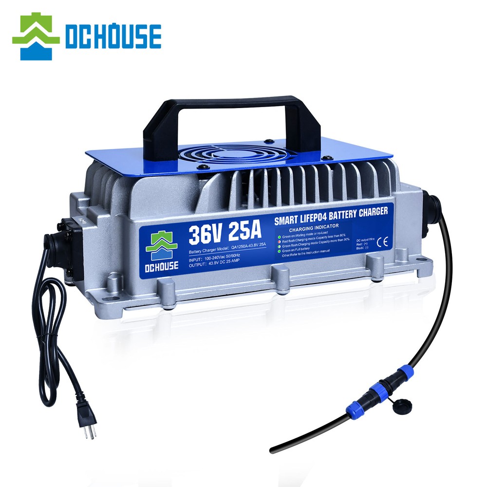 25A 36V Golf Cart Lithium LiFePO4 Battery Smart Charger Trolling Motor Forklift