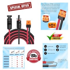 10FT Weatherproof Solar to XT60i Cable – 10AWG for High-Efficiency Performance