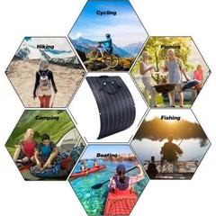 200W Flexible Solar Panel Module Battery Charger For Outdoor RV Marine Car 18V