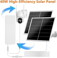 40W Solar Charger Kit with 24000mAh for Security and Trail Camera