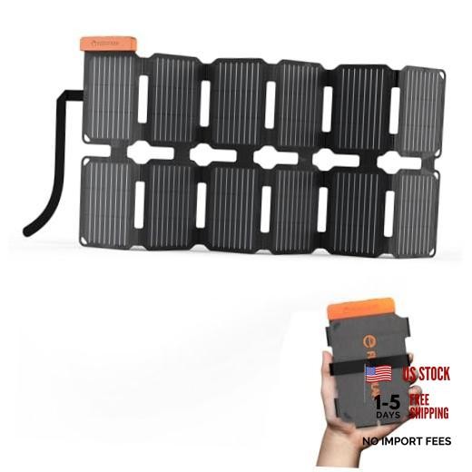 36W Ultra-Portable Solar Panel Charger with Quick Charge, USB-A & USB-C E-36W