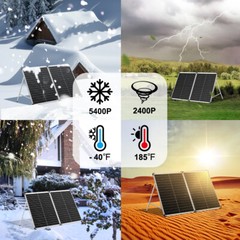 Mono 100W Folding 12V Rigid Solar Panel for Camping,Off-Grid,Battery Charging