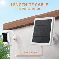 High Efficiency Solar Panel Kit for Ring Cameras – 10ft Cable & All-Weather Use