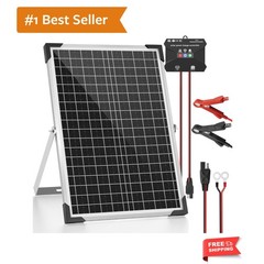 30W 24V Solar Panel Kit, Solar Battery Maintainer with MPPT Charge Controller…