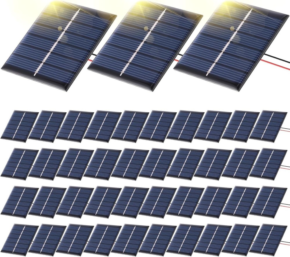 40 Pcs Mini Solar Panels 3V 120MA Small Polycrystalline Solar Cells Bulk DIY …