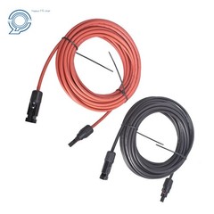 12 AWG Solar Panel Extension Cable Wire Connector 1 Pair 20ft Black + Red