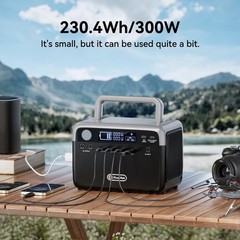 Flashfish 300W Power Station + 60W Solar Panel – 230Wh LiFePO4 Portable Solar Ge