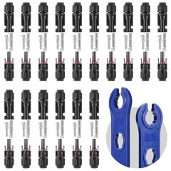 32 PCS Solar Panel Connectors MC4, 16 Pairs Male/Female + 2 Wrenches IP67 Wat…