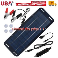30W Solar Panel 12V Trickle Charger Battery Charger Kit Maintainer Boat Car RV