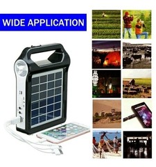 Portable Solar Lighting System USB Charger 6V Solar Panel Power Storage Recharg