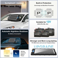 7.5W Solar Car Battery Charger 12V Portable Waterproof Solar Panel T39-10