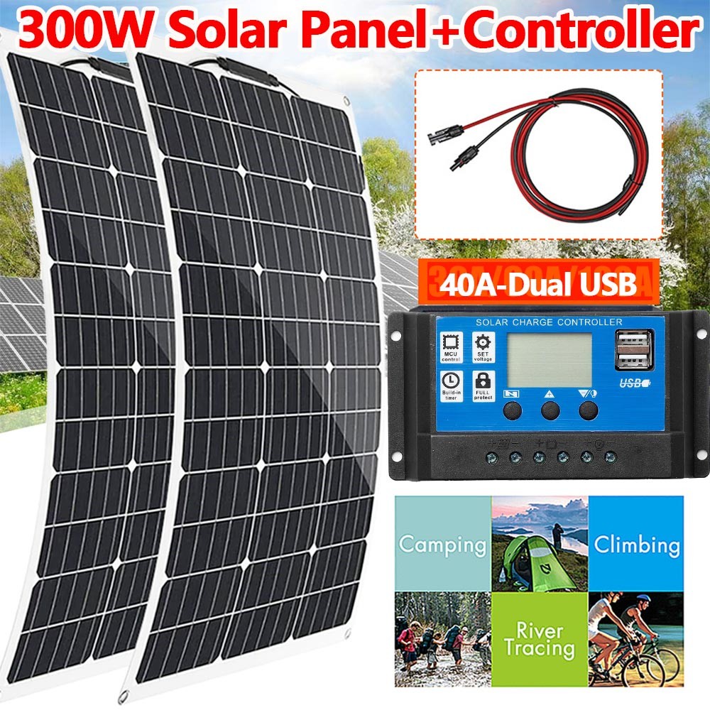 450 Watt Solar Panel 300-1500w Flexible Solar Panels Portable Power Home RV