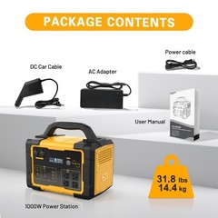 1024Wh 1000W Portable Battery Solar Ready Off-Grid Outdoor Backup Power Supply