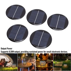 5pcs Round Solar Panel Compact Reliable Energy For DIY Projects Easy To Use
