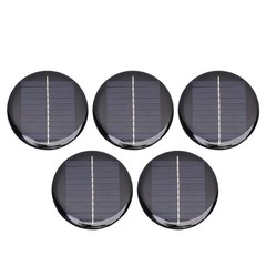 5pcs Round Solar Panel Compact Reliable Energy For DIY Projects Easy To Use