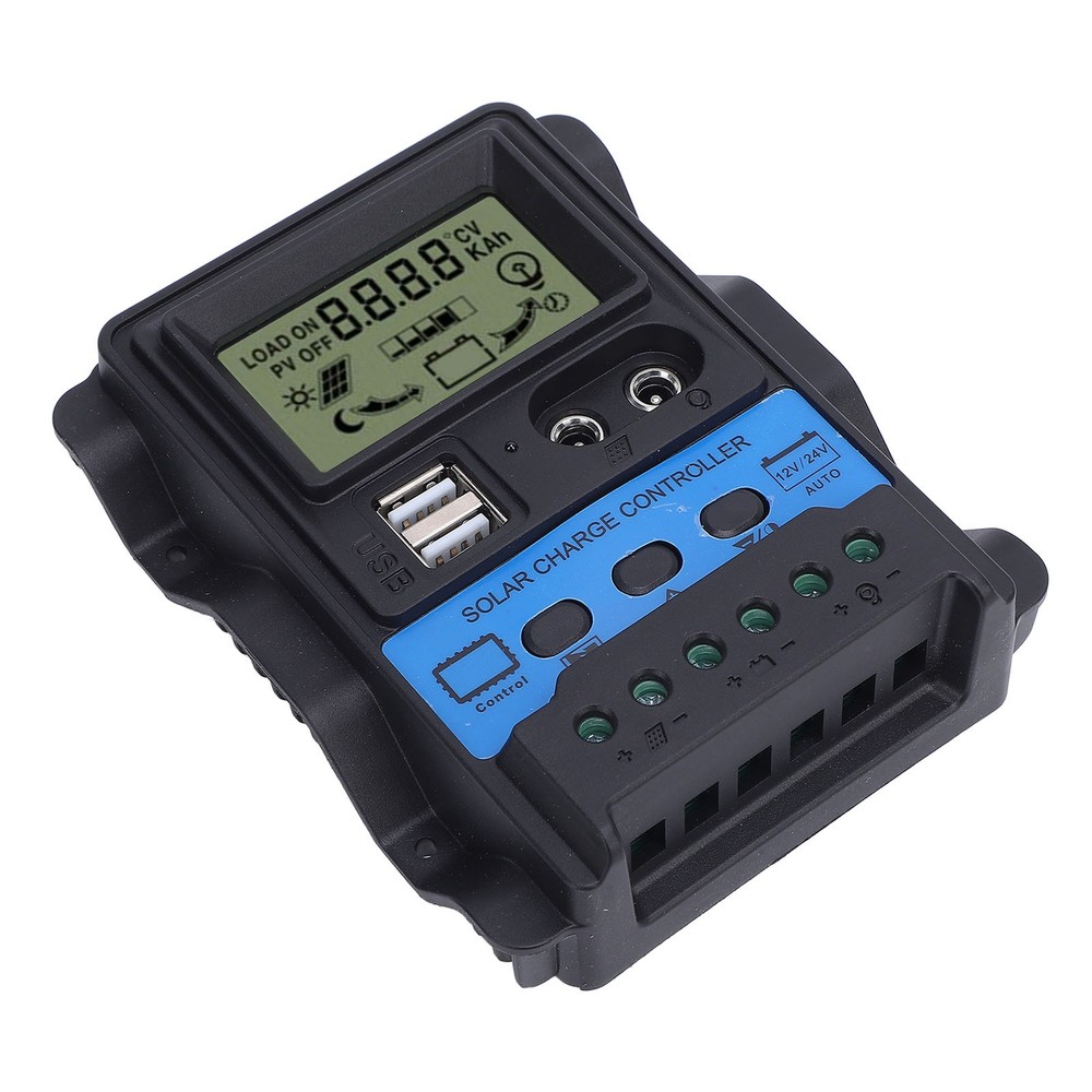 12V 24V PWM Solar Charge Controller LCD Display Double USB Output Stable