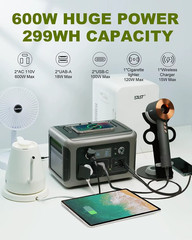 ALLPOWERS R600 Portable Power Station 299Wh LiFePO4 600W Camping RV Home