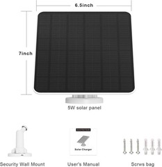 Solar Panel for Ring Camera, 5W Solar Panel Charger for Stick Up Cam/Pro Batt…