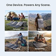35W Portable Solar Panel Charger, 25.4% Efficiency, USB-C and USB-A | USB-C PD