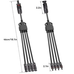 1 Pair Solar Y Branch Connectors – Parallel Adapter with Waterproof Rating