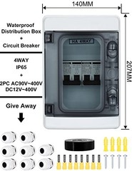 NEW 60A Solar Disconnect Switch Box 2 In 2 Out IP65 Waterproof Circuit Breaker