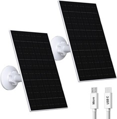 7W Solar Panel for Eufycam 2C, 2C Pro, 2 Pro and E40, 2 Pack | USB-C to Micro…