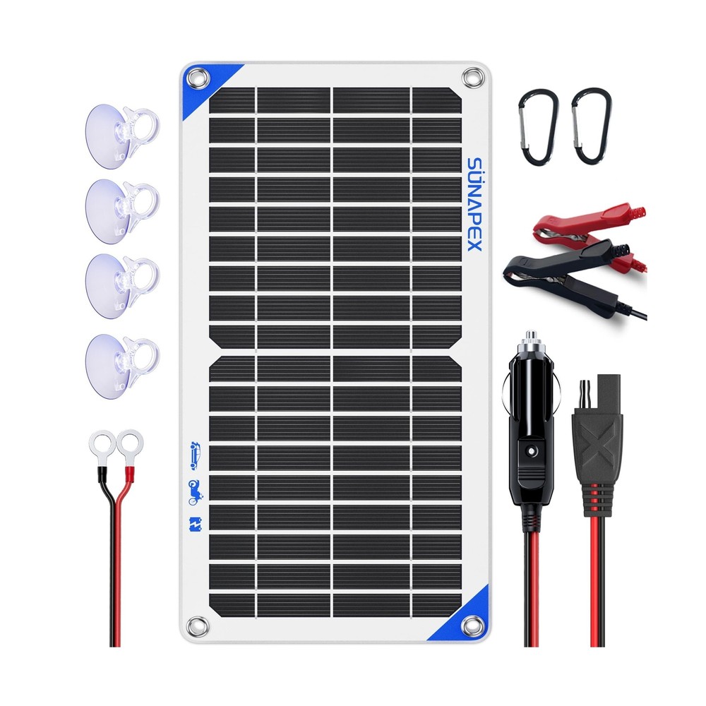 10W 12V Solar Panel Car Battery Charger 12 Volt Waterproof Solar Powered Batt…