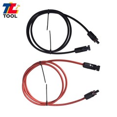 1 Pair 5ft 12AWG Black + Red Solar Panel Extension Cable Wire Connector