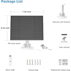 High Efficiency Solar Panel Eufy Camera IP65 Waterproof 5W Adjustable Mount Kit