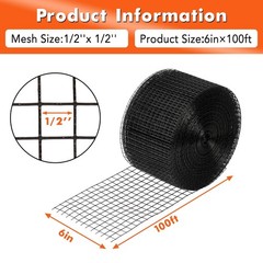 Solar Panel Guard 6”*100”Kit, PVC Coated Wire Mesh Critter Barrier Bird