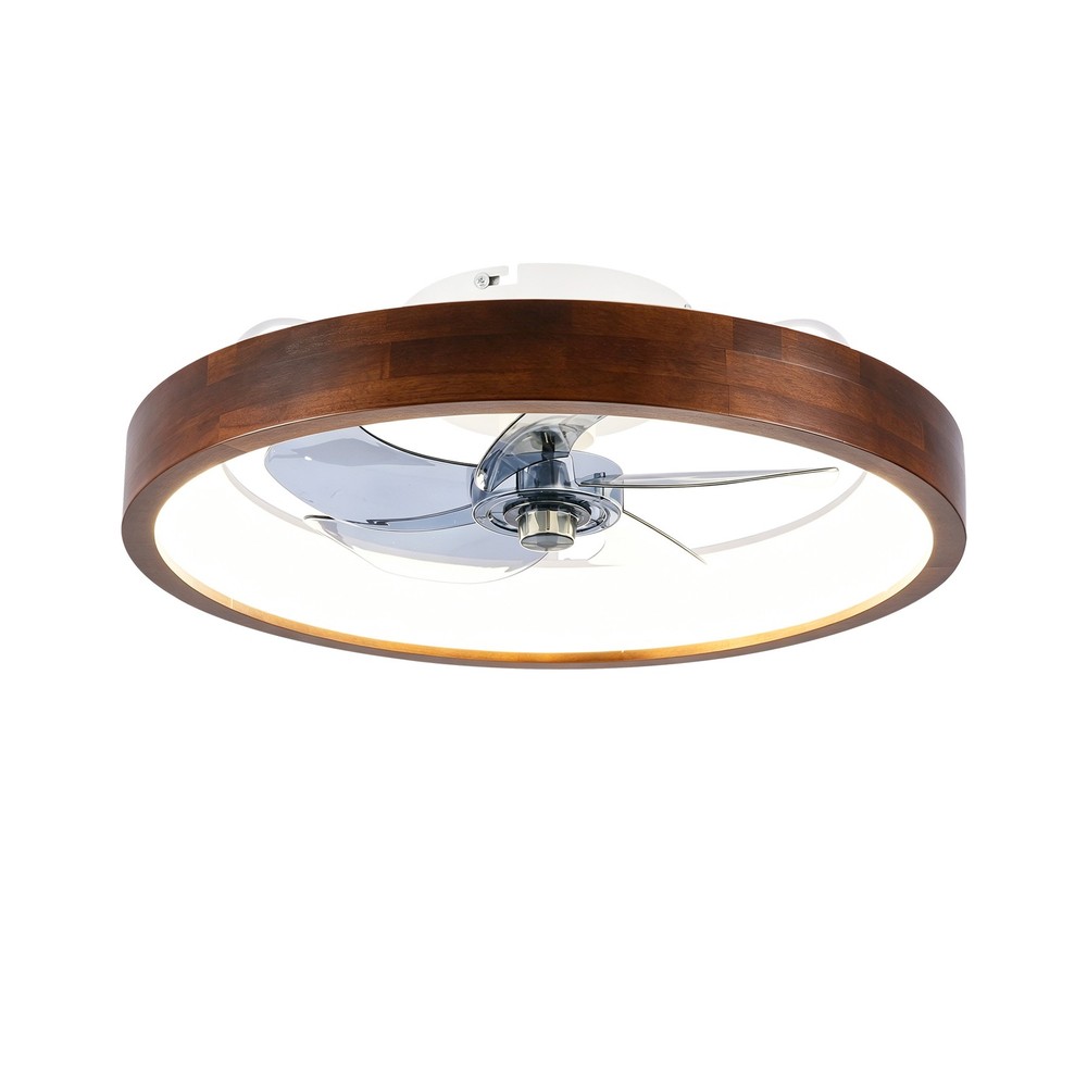 Modern Flush Mount Ceiling Fan with LED Lights – Dimmable, Quiet, 6 Speeds