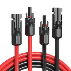 50ft Black +50ft Red 10AWG Solar Panel Extension Cable Flexible Wire Connectors