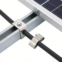 100 Pcs Solar Photovoltaic Cable Clamp Panel Wire Clamps Steel Rv Clips
