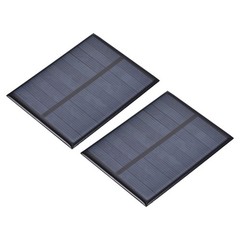 2Pcs 5V 0.85W 170mA Mini Polycrystalline Solar Panel 3.5×2.8″/90x70mm