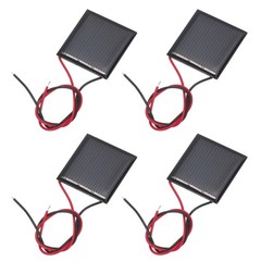 4Pcs 1.5V 0.09W 60mA Mini Solar Panels with Cable
