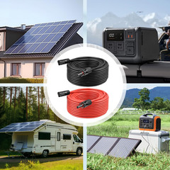 10 AWG Solar Extension Cable 200FT Black + 200FT Red, 10 Gauge Solar Panel Wire