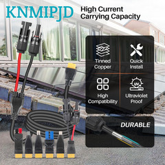 6-In-1 Solar Panel Connector Cable Kit, 14AWG Heavy-Duty Weatherproof Extension,