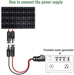 10AWG 2 Pin Power Industrial Circular Connector to Solar Cable Adapter for Solar