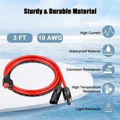 MOOKEERF 10AWG Solar Panel Cable to Anderson Connector – 3FT Solar Extension …