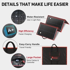 200W Portable Foldable Solar Panel Kit with Charge
